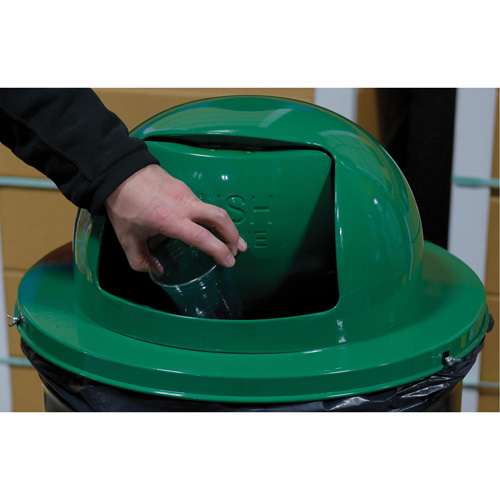 Drum Waste Disposal Top, Dome Lid, Metal, Fits Container Size: 23-1/2" Dia. Equipment World