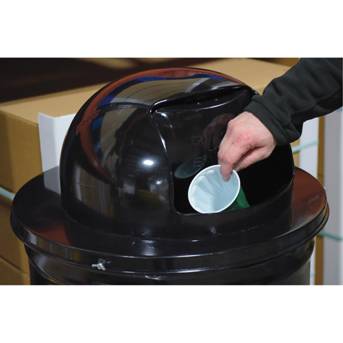 Drum Waste Disposal Top, Dome Lid, Metal, Fits Container Size: 23-1/2" Dia. Equipment World