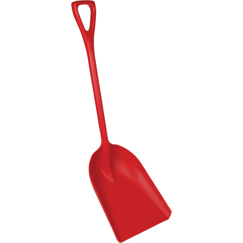 One-Piece Food Processing Shovel, 14" x 17" Blade, 42-1/2" Length, Plastic, Red Equipment World