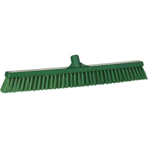 Combo Bristle Push Broom, Coarse/Fine Bristles, 24", Polyester, Green Equipment World