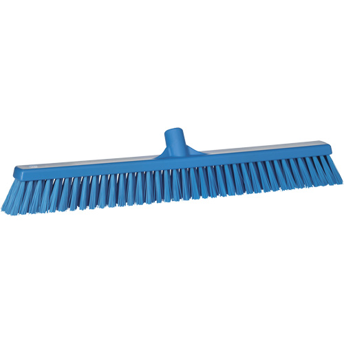 Combo Bristle Push Broom, Coarse/Fine Bristles, 24", Polyester, Blue Equipment World