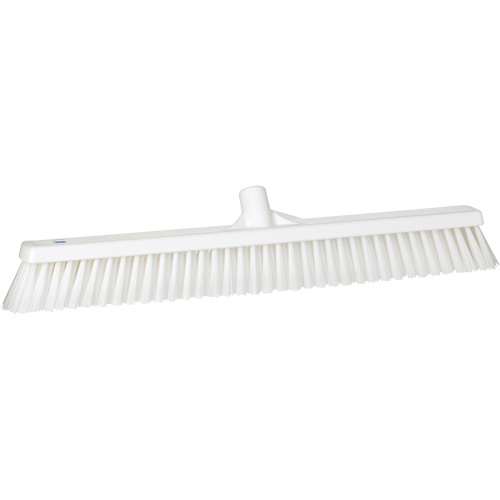Combo Bristle Push Broom, Coarse/Fine Bristles, 24", Polyester, White Equipment World