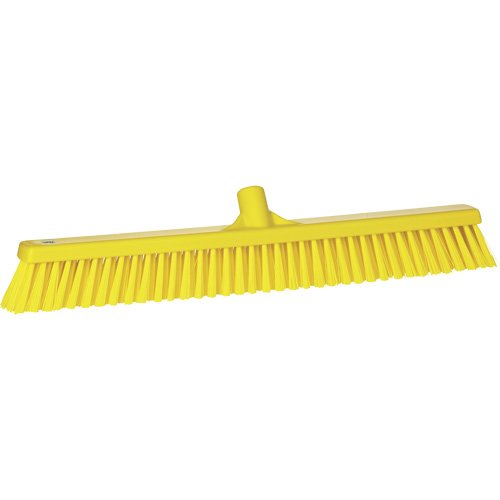 Combo Bristle Push Broom, Coarse/Fine Bristles, 24", Polyester, Yellow Equipment World