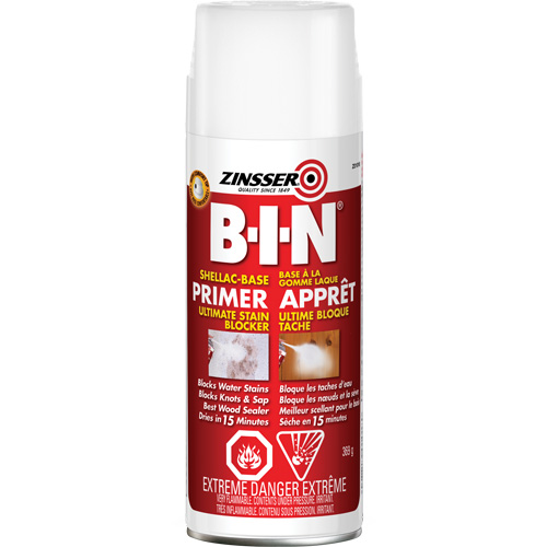 B-I-N&reg; Shellac-Base Sealer Primer, 369 g, Aerosol Can, White Equipment World