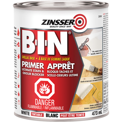 B-I-N&reg; Shellac-Base Sealer Primer, 473 ml, Can, Tintable White Equipment World
