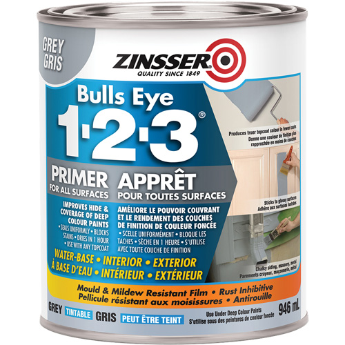 Bulls Eye 1-2-3&reg; Water-Base Primer, 946 ml, Can, Grey Equipment World