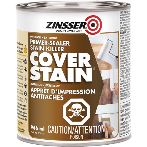 Scellant d'appr&ecirc;t &agrave; base d'huile Cover Stain, 946 ml, Canette, Blanc Equipment World