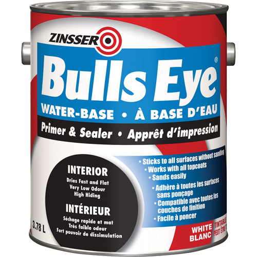 Bulls Eye&reg; Water Based Primer, 3.78 L, Gallon, White Equipment World