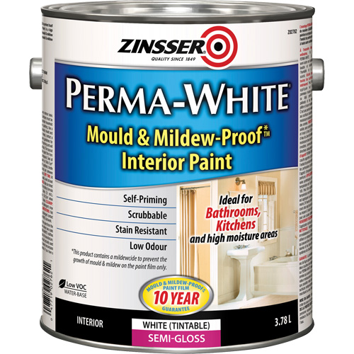 Perma-White&reg; Mold & Mildew-Proof Interior Paint, 3.78 L, Gallon, White Equipment World