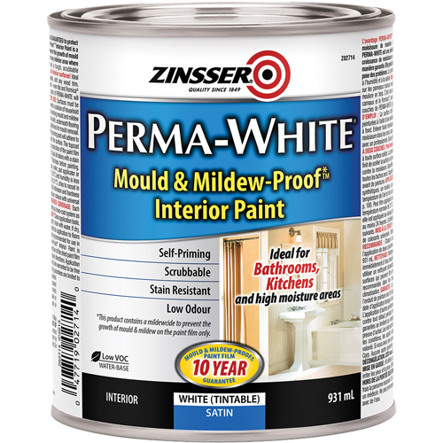 Perma-White&reg; Mold & Mildew-Proof Interior Paint, 931 ml, Can, White Equipment World