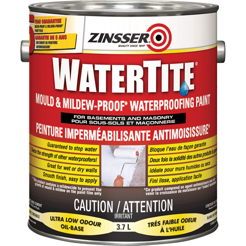 Watertite&reg; Mold & Mildew-Proof Waterproofing Paint, White, Eggshell, 3.78 L, Gallon Equipment World