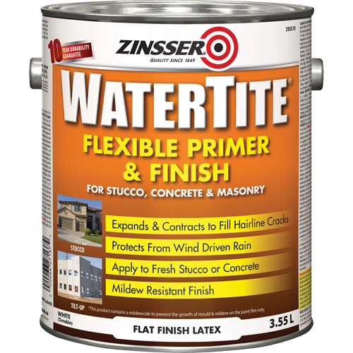Couche primaire et de finition flexible et r&eacute;sistante aux intemp&eacute;ries Watertite, 3,55 L, Gallon, Blanc Equipment World