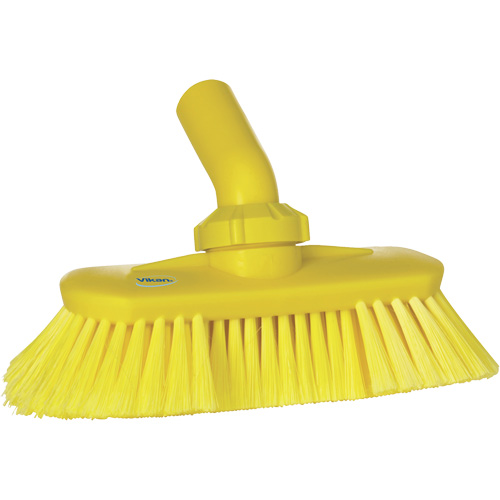 Brosse de lavage aliment&eacute;e en eau et &agrave; angle r&eacute;glable, Soies Doux, Longueur de 9-1/4", Jaune Equipment World