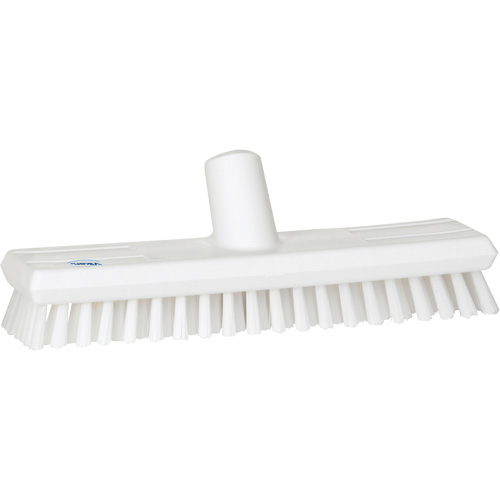 Water-Fed Deck Scrub Brush, X-Coarse Bristles, 10-3/4", Polyester, White Equipment World