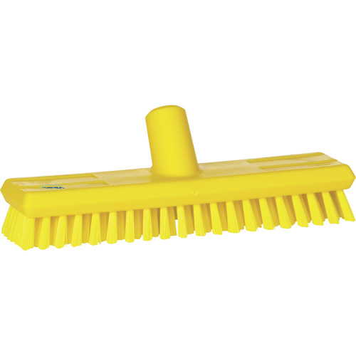 Brosse lave-pont aliment&eacute;e en eau, Crins Extra-ferme, 10-3/4", Polyester, Jaune Equipment World