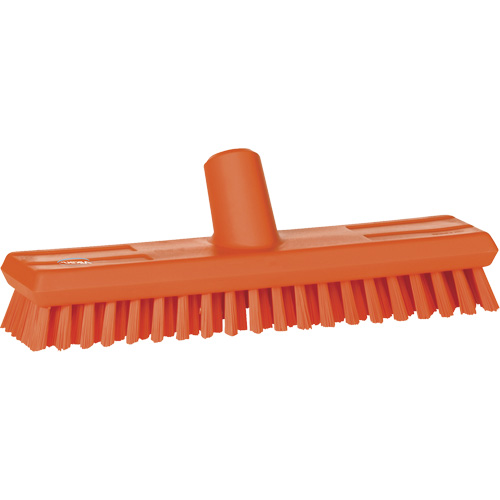 Brosse lave-pont aliment&eacute;e en eau, Crins Extra-ferme, 10-3/4", Polyester, Orange Equipment World