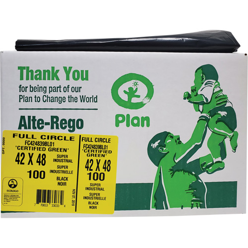 Sacs &agrave; d&eacute;chets industriels super Full Circle, Biod&eacute;gradable, T-Fort, 48" lo x 42" la, &eacute;paisseur de 1,5 mil Equipment World
