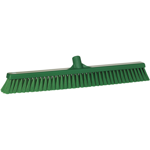 Small Particle Push Broom Head, Fine Bristles, 24", Polyester, Green Equipment World