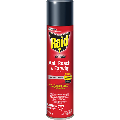 Raid&reg; Ant, Roach & Earwig Insect Killer, 350 g, Solvent Base Equipment World
