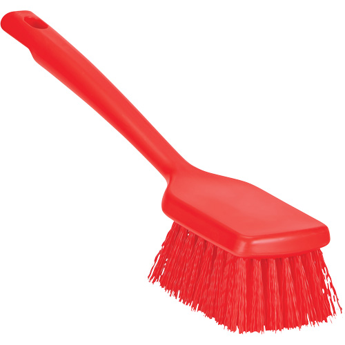ColorCore Short Handle Brush, Stiff Bristles, 12" Long, Red Equipment World