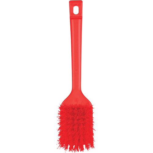 ColorCore Short Handle Brush, Stiff Bristles, 12" Long, Red Equipment World