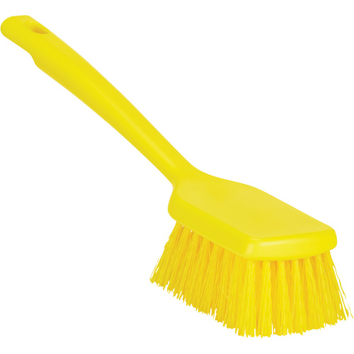 ColorCore Short Handle Brush, Stiff Bristles, 12" Long, Yellow Equipment World