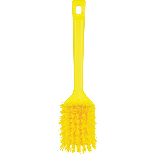 ColorCore Short Handle Brush, Stiff Bristles, 12" Long, Yellow Equipment World