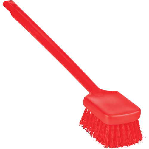 ColorCore Long Handle Brush, Stiff Bristles, 20" Long, Red Equipment World