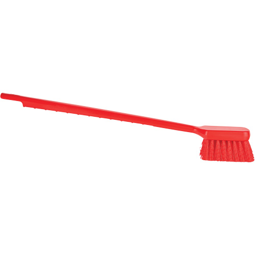 ColorCore Long Handle Brush, Stiff Bristles, 20" Long, Red Equipment World