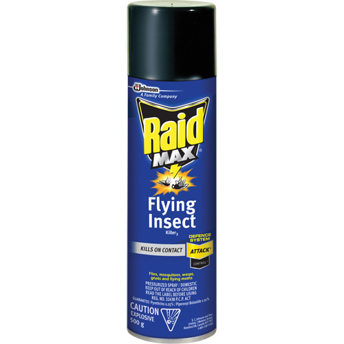 Raid&reg; Max&reg; Flying Insect Killer, 500 g, Aerosol Can, Solvent Base Equipment World