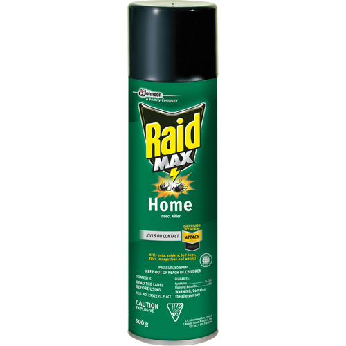 Raid&reg; Max&reg; Home Insect Killer Insecticide, 500 g, Aerosol Can, Solvent Base Equipment World