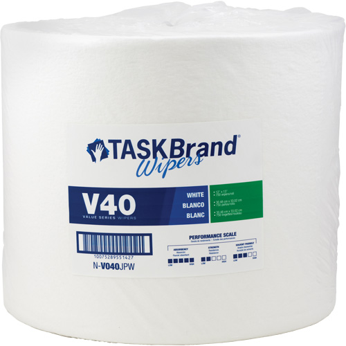 TaskBrand&reg; V40 Value Series Wipers, All-Purpose, 13" L x 12" W Equipment World
