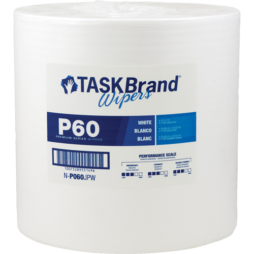 Chiffons de premi&egrave;re qualit&eacute; P60 TaskBrand, Tout usage, 13" lo x 12" la Equipment World