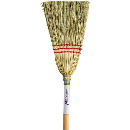 Lobby Corn Broom, 3-String, Wood Handle Equipment World
