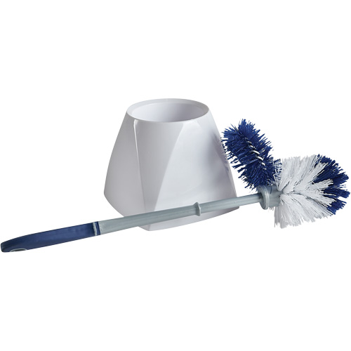 Brosse &agrave; cuvettes avec lave-rebord et valet, 15" l, Soies Synth&eacute;tique, Blanc Equipment World
