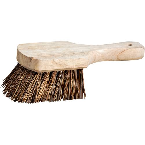 Short Handle Pot Brush, Stiff Bristles, 9" Long, Brown Equipment World
