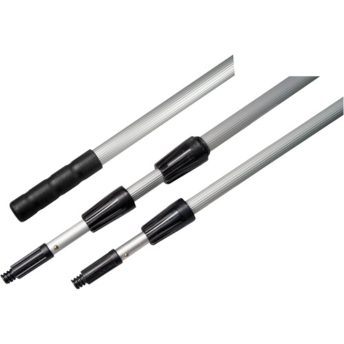 3-Piece Extension Handle, Aluminum, Telescopic, Threaded Taper Tip, 1" Diameter, 360" Length Equipment World