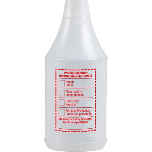 Round Spray Bottle with WHMIS Label, 24 oz. Equipment World