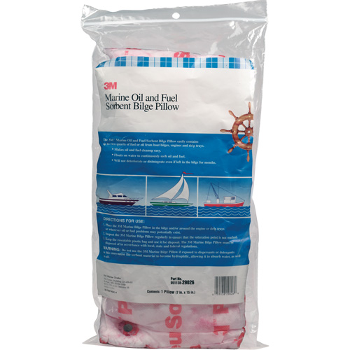 Tampon de fond de cale pour huiles et carburants nautiques, Huile seulement, 15" lo x 7" la, 12,1 gal absorption/pqt Equipment World