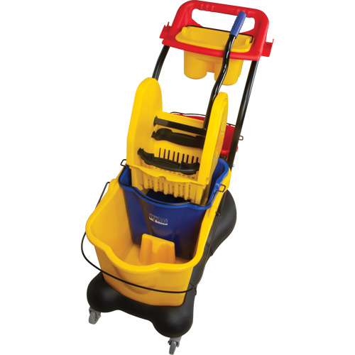 Multifunctional Mop Trolley, Down Press, 9.5 US Gal.(38 Quart), Yellow Equipment World
