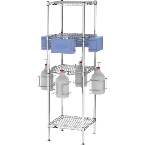PPE Sanitizing Tree with Shelves Equipment World