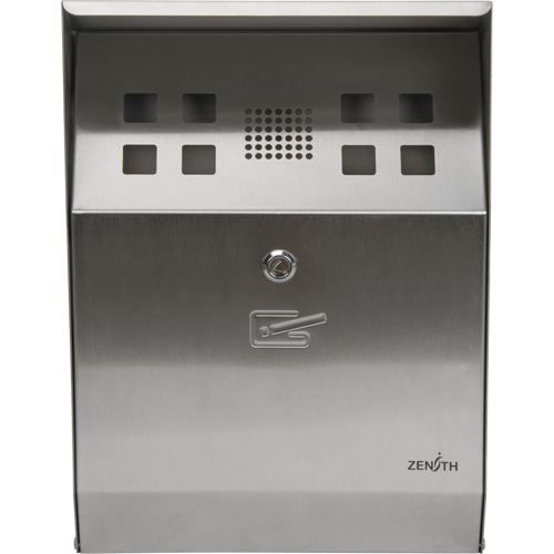 Smoking Receptacle, Wall-Mount, Stainless Steel, 1.6 Litres Capacity, 13-4/5" Height Equipment World