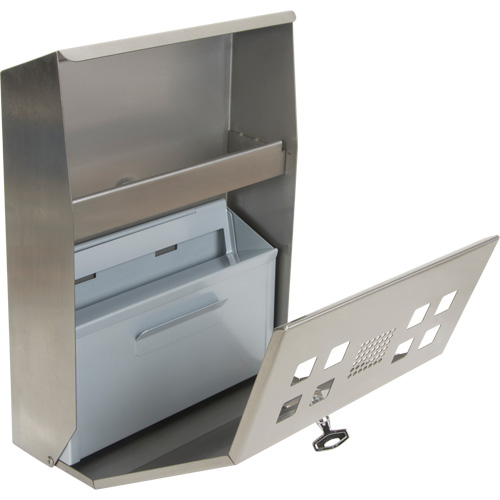 Smoking Receptacle, Wall-Mount, Stainless Steel, 1.6 Litres Capacity, 13-4/5" Height Equipment World