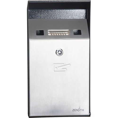 Cendrier, Montage mural, Acier inoxydable, Capacit&eacute; 1 Litre, Hauteur 11-4/5" Equipment World