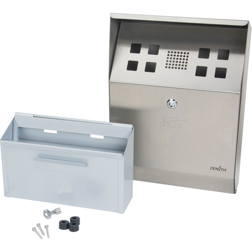 Cendrier, Montage mural, Acier inoxydable, Capacit&eacute; 1 Litre, Hauteur 11-4/5" Equipment World