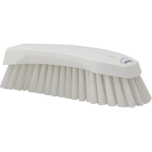 Large Angled Hand Brush, Stiff Bristles, 8" Long, White Equipment World