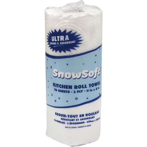 Essuie-tout pour cuisines de premi&egrave;re qualit&eacute; Snow Soft, 2 Pli, 70 Feuilles/rouleau, 8" la, 11" lo Equipment World