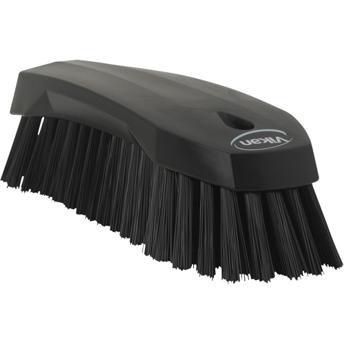 Large Angled Hand Brush, Stiff Bristles, 8" Long, Black Equipment World