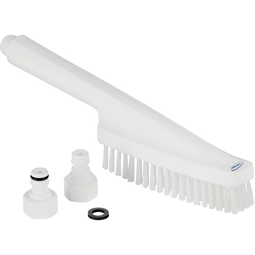 Waterfed Hand Brush, Stiff Bristles, 13" Long, White Equipment World