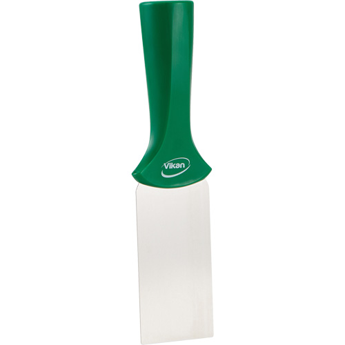 Handle-Mounted Stainless Steel Scraper, Green, 2" W x 8" L Equipment World
